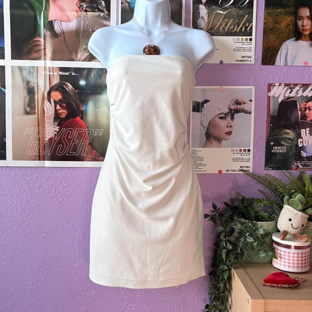 Zara White Sleeveless Bodycon Dress Size S